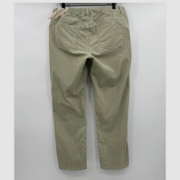 Talbots Pants Women 14W NEW Green Corduroy Signature Ankle Hippie Boho 90s - Picture 4 of 13